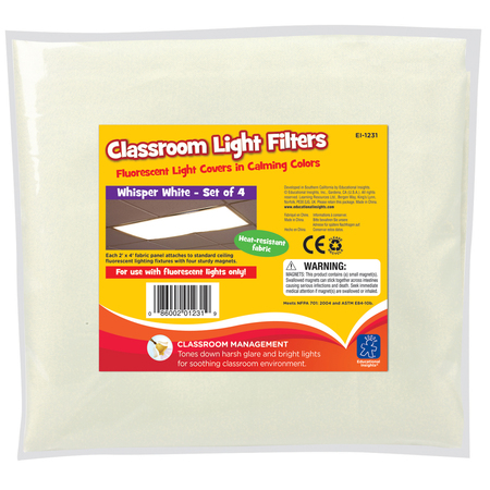 EDUCATIONAL INSIGHTS Classroom Light Filters, Whisper White, PK4 1231